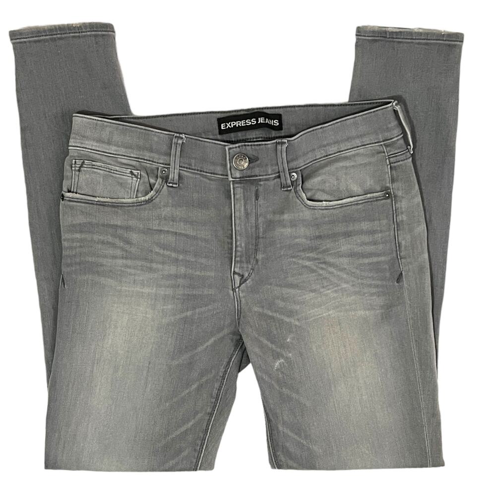 Express Jeans (10R) Light Gray Mid Rise Legging Jegging Stretch Jeans